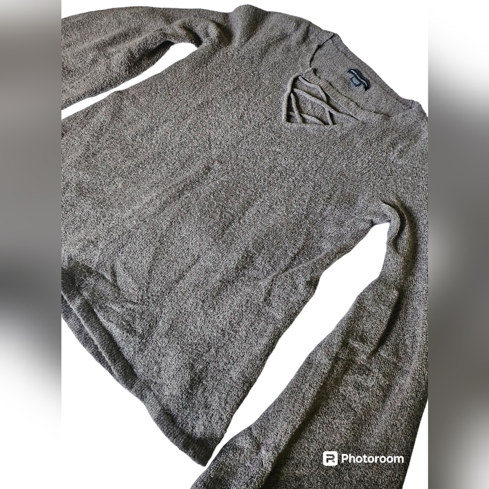 Womens American Eagle Sweater Bell Sleeves Criss Cross Design Cutout Soft Feel